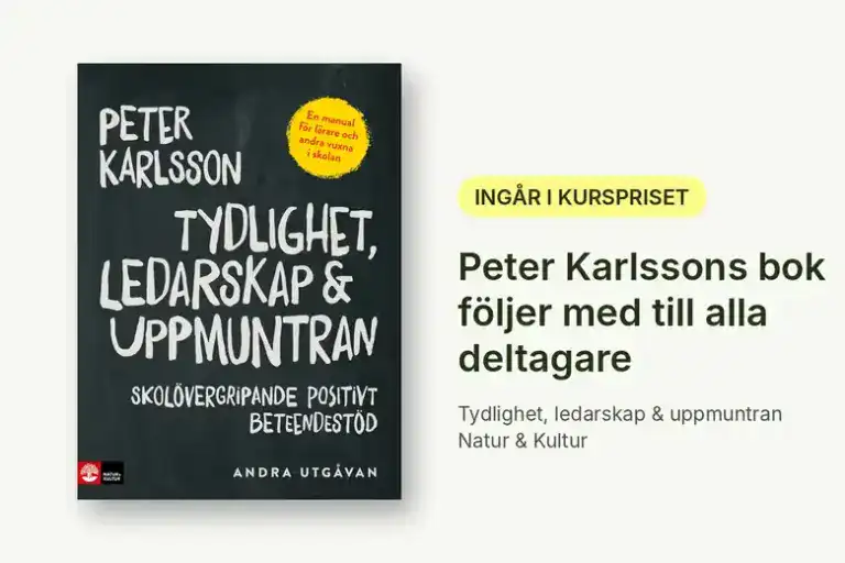 Omslaget till Peter Karlssons bok Tydlighet, ledarskap & uppmuntran, som ingår i kurspriset