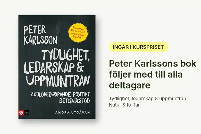 Omslaget till Peter Karlssons bok Tydlighet, ledarskap & uppmuntran, som ingår i kurspriset